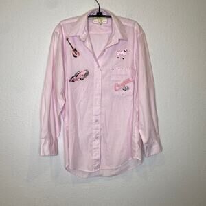 Vintage Cruisin’ Button Down Striped Long Sleeve Shirt Oversized Sz Sm